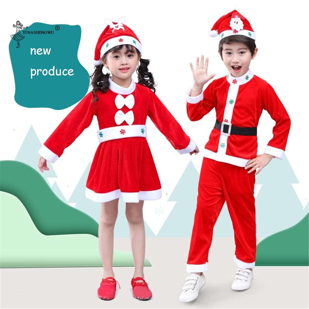 Meisje Kerst Outfit Kleding Set Jongens Jurken Pak Prestaties Kleding Kerst Kerstman Kids Kostuums Winter Kostuums