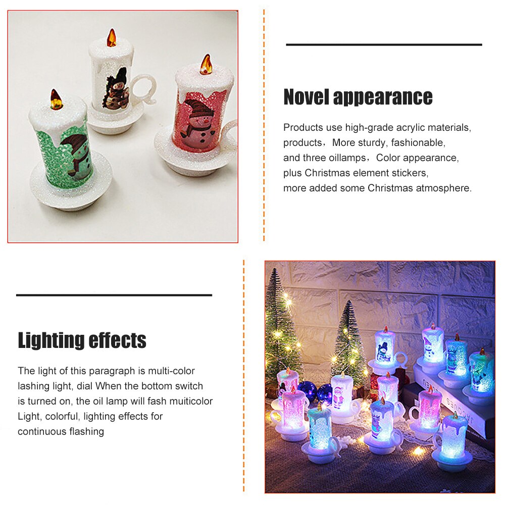 Navidad muñeco de nieve Navidad vela luz LED electrónica Navidad atmósfera decoración en casa decoración de fiestas de bodas
