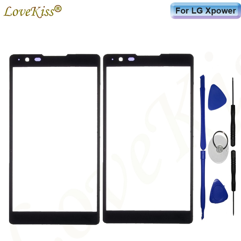 X Power K220 Front Panel Lens For LG X Power Xpower K220DS K220 LS755 K450 Touch Screen Sensor LCD Display Glass TP Replacement