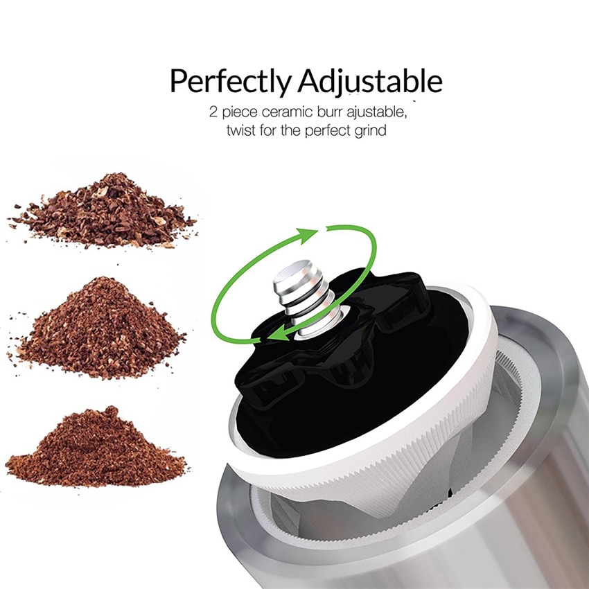 Memdoo manuel kaffekværn med håndsving konisk burmølle til præcisionsbryggning, krydderi og krydderurter