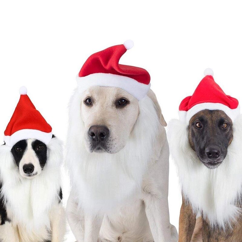1 pc Kerst Rood Wit Korte Pluche Warm Leuke Honden Elastische Caps Kerst Huisdieren Levert 8A1356