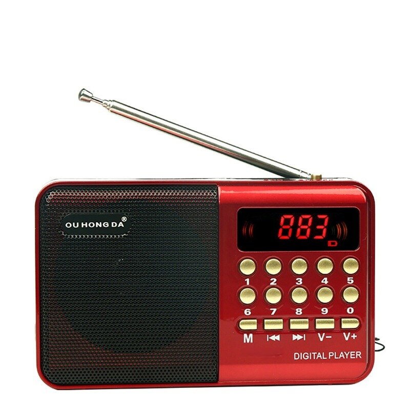 K-62 Draagbare Handheld Radio MP3 Player Speaker Voor Ouderen Mini Oplaadbare Digitale Fm Ondersteuning Usb Tf MP3 Player Speaker