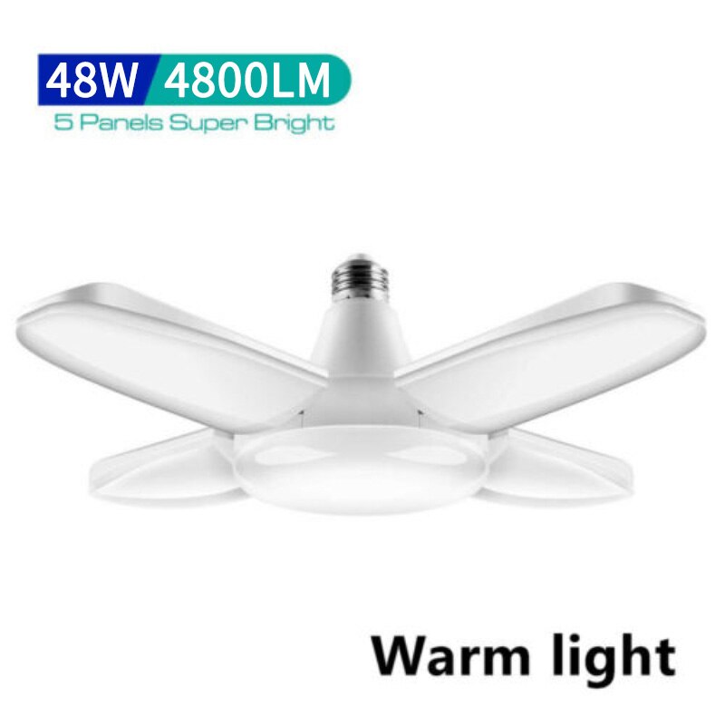 Plafoniera per box auto a portato luce calda bianca E27 base media 3800lm luce per box auto pieghevole 85-265V illuminazione interna per magazzino: type2