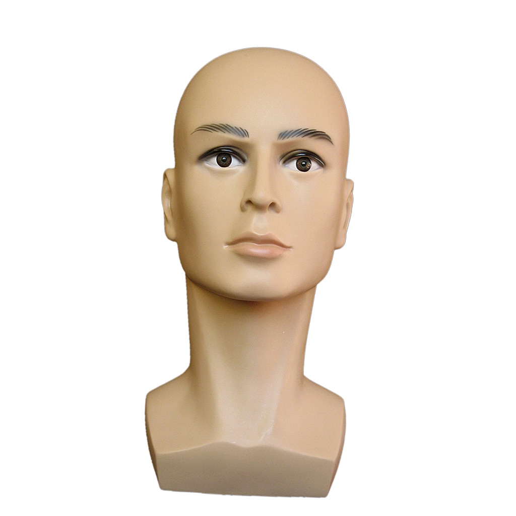 1Pcs Mannelijke Mannequin Hoofd Met Schouders, Hoed Display Pruik Training Make Model Hoofd