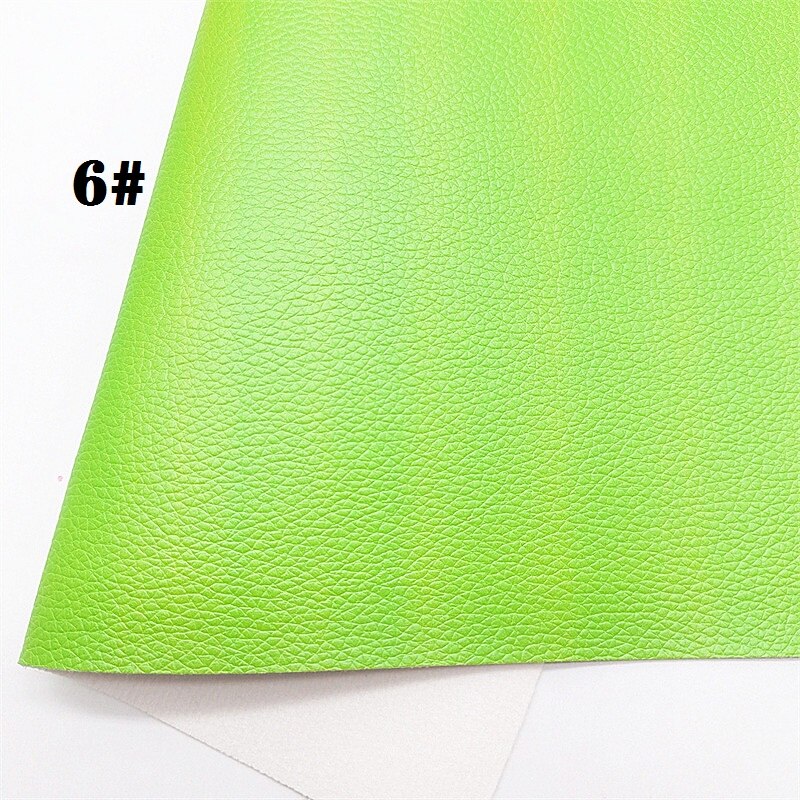 Neon Colors Litchi Textured Solid Synthetic Faux Leather Vinly Fabric Sheets with Felt Backing DIY Bows 21X29CM R416A