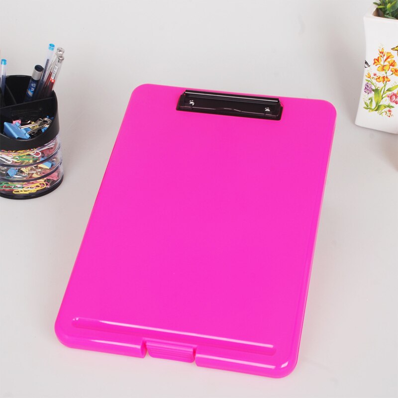 Candy Color Multifunctional File Case Plastic Clipboard File Folder with Pen Hold and Hanging Holdes Office Supplies