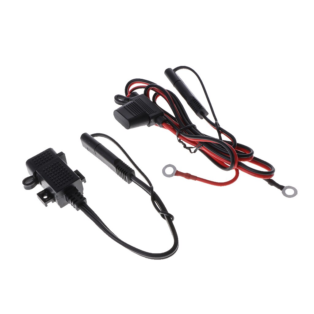 5V 3.1A Waterproof Motorcycle USB Port Socket Kit SAE To USB Adapter