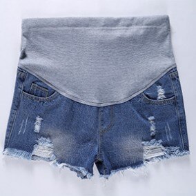 Plus Size Maternity shorts for Pregnant Women denim shorts Loose pants Pregnancy Clothes Spring Summer Jeans L-7XL 100kg: light blue / 7XL