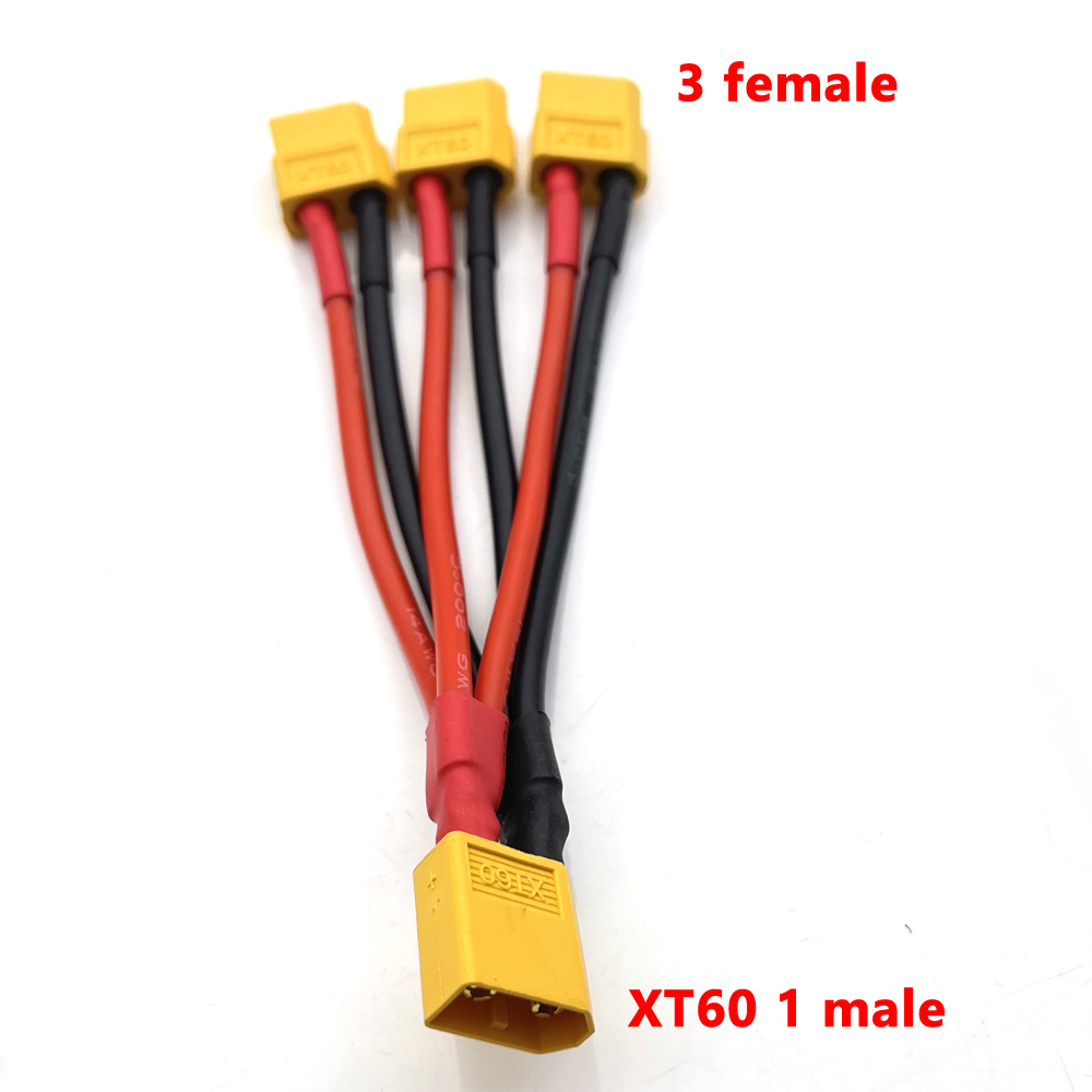 2 Way 3 Way Battery Adapter Cable Y-shaped Harness Connector XT60 XT90 Series Line T Head XT60 Parallel Line Connectors/wiring
