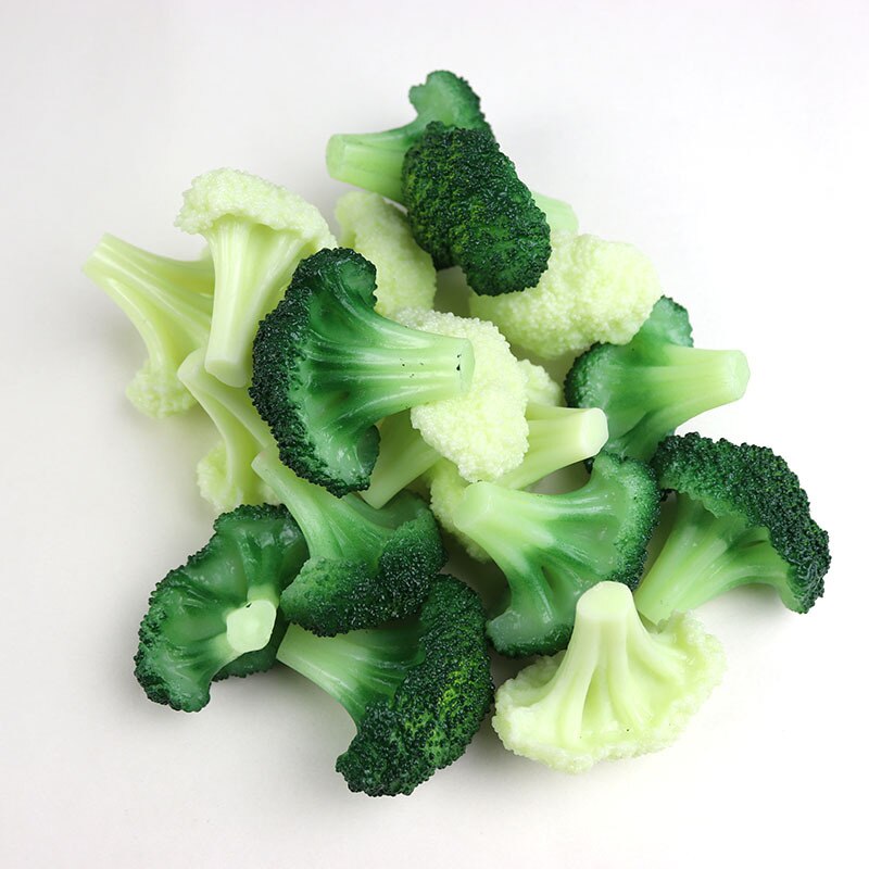 Kunstige grøntsager blomkål broccoli mad model indkøbscenter prøve dekorative rekvisitter børn leger legetøj