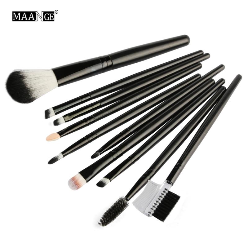 MAANGE-Juego de brochas para maquillaje, 10 Uds., base , sombra de ojos, cejas, corrector, polvo, también