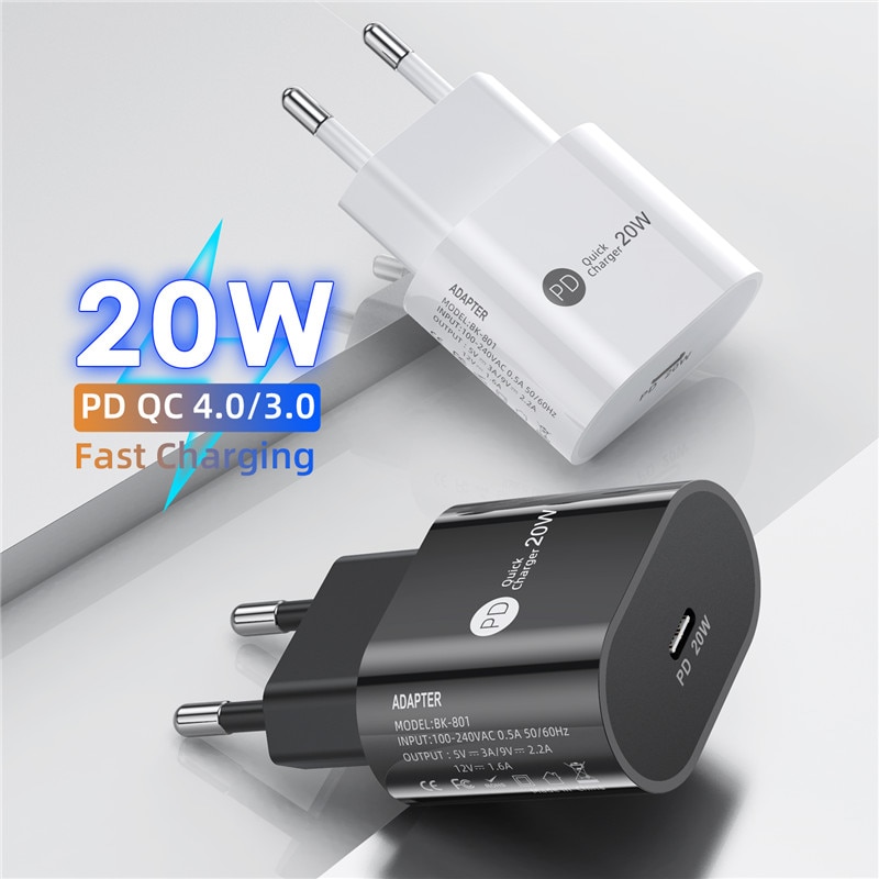 20w usb c carregador 20w para iphone 12 pro max tipo c pd 20w carregamento rápido carregador de telefone portátil para iphone 11 12 pro max