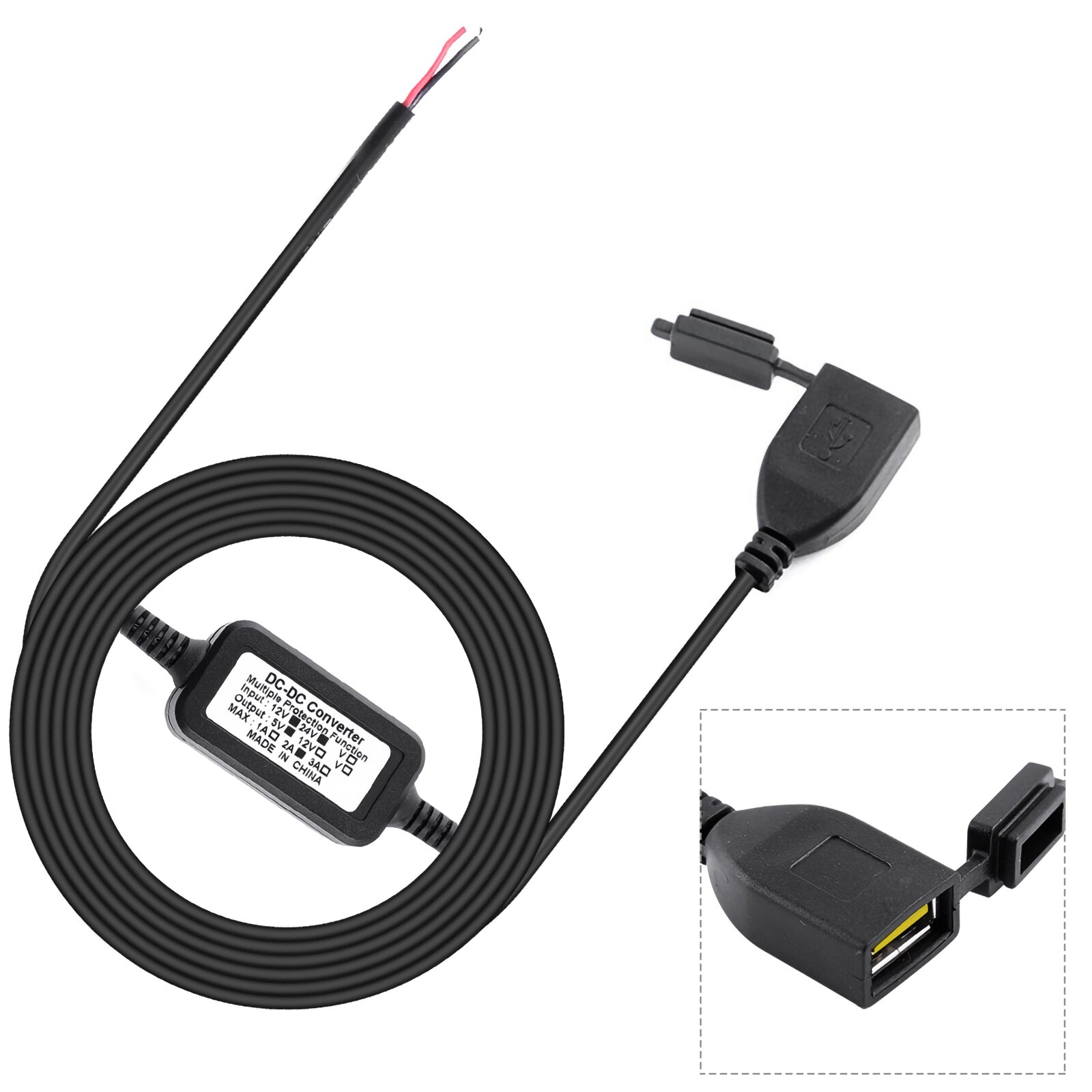 Waterproof USB Power Supply Port Socket Charger For Motorcycle Smart Phone GPS The output port can keep your smart phone