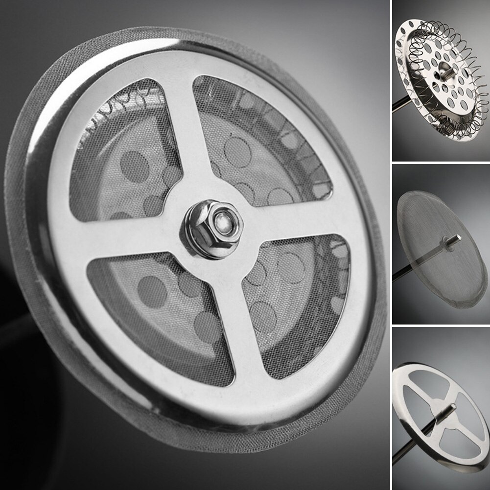 Heat Resistant Stainless Steel Manual French Press Durable Drinkware Coffee Maker Home Office 3 Level Filtration Portable