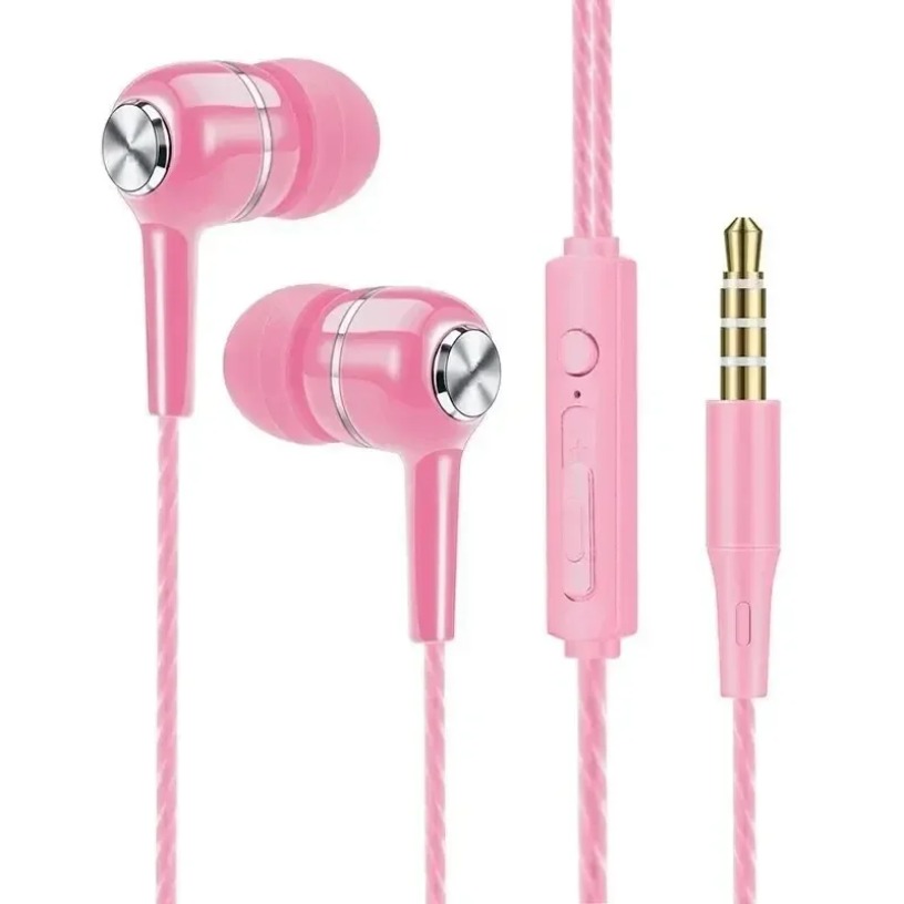 Mobile Phone Wired Headphones In-ear Simple With Mic Silicone Ear Tips Business Wired Headset Heavy Bass Music Earphone
