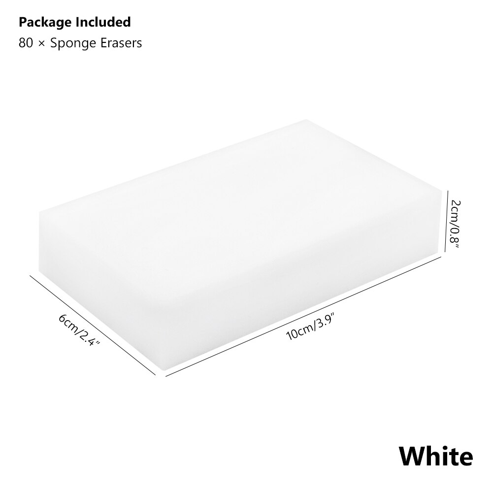 Limpiador de esponja mágica blanca, goma de borrar de melamina Multi-plato funcional, maceta, zapatos, esponja de limpieza de ventanas, herramienta de 10x6x2cm, 20/40/60/80 Uds.