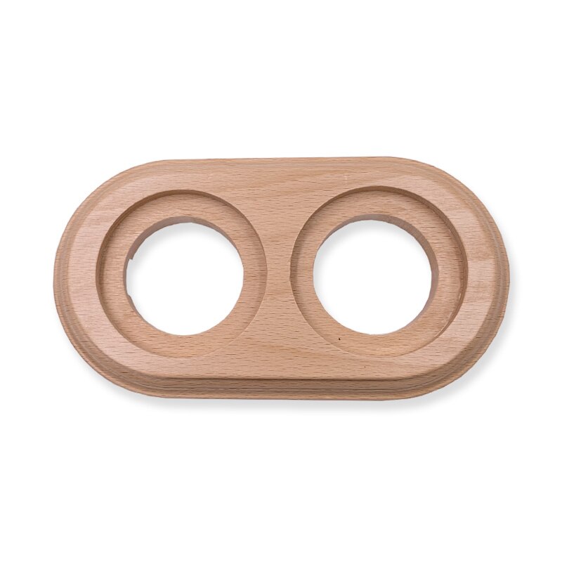 Home Improvement Retro Switch Socket Wooden Base Wall Lamp 1-3 Gang Power Switch EU Socket Wooden Base