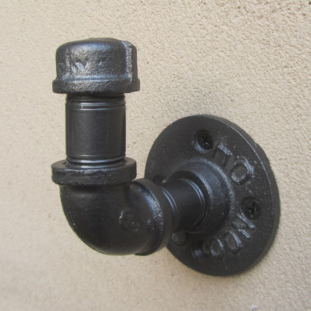 Teollisuus 1/2 &quot; kaikki asennettu metalliputki lakka pyyhekoukkuripustin retro urbaani rustiikki seinäkoukut kotibaari kahvila ravintola sisustus