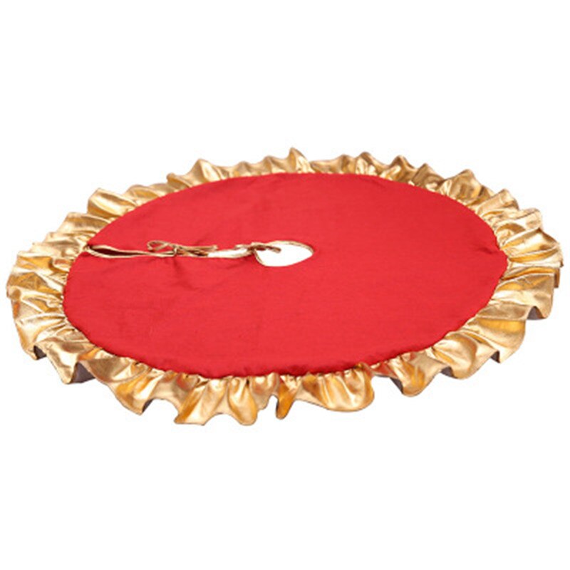 Árvore de natal saia stands ornamentos de natal árvore saia dourado lado feltro avental estandes cobertura base tapete decoração 90 cm