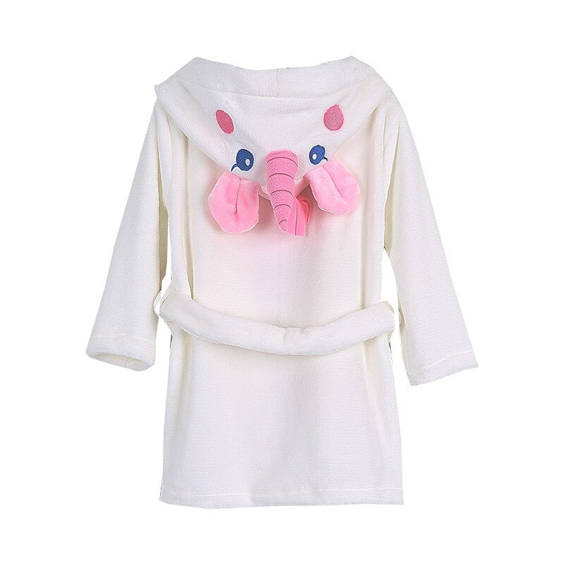Enhjørning terry badekåbe til piger 2-9 år hvid lyserød enhjørning baby badekåbe med hætte baby pige vintertøj: 3t