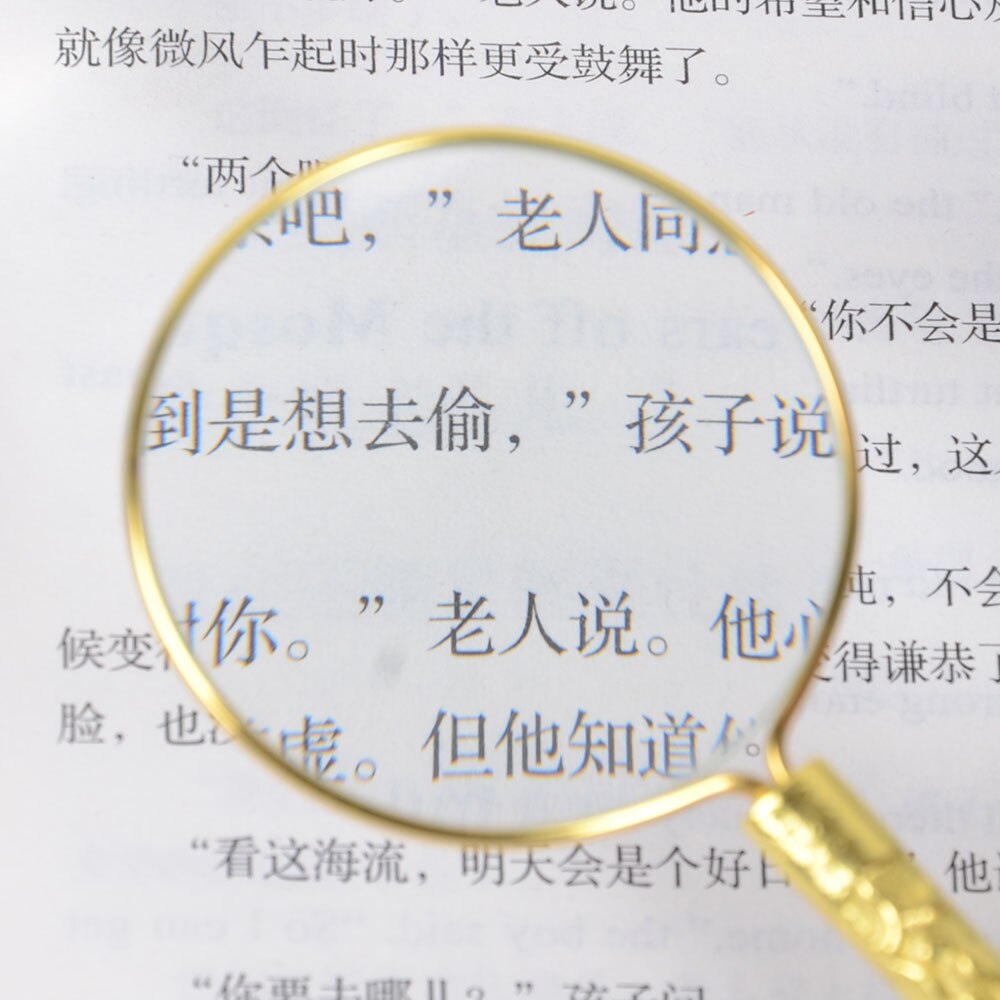 5X Gold 45mm Diameter Magnifier Glass Lens Metal Glass Mirror Flower Magnifier Complex Pattern Handle Magnifying Glass Loupe