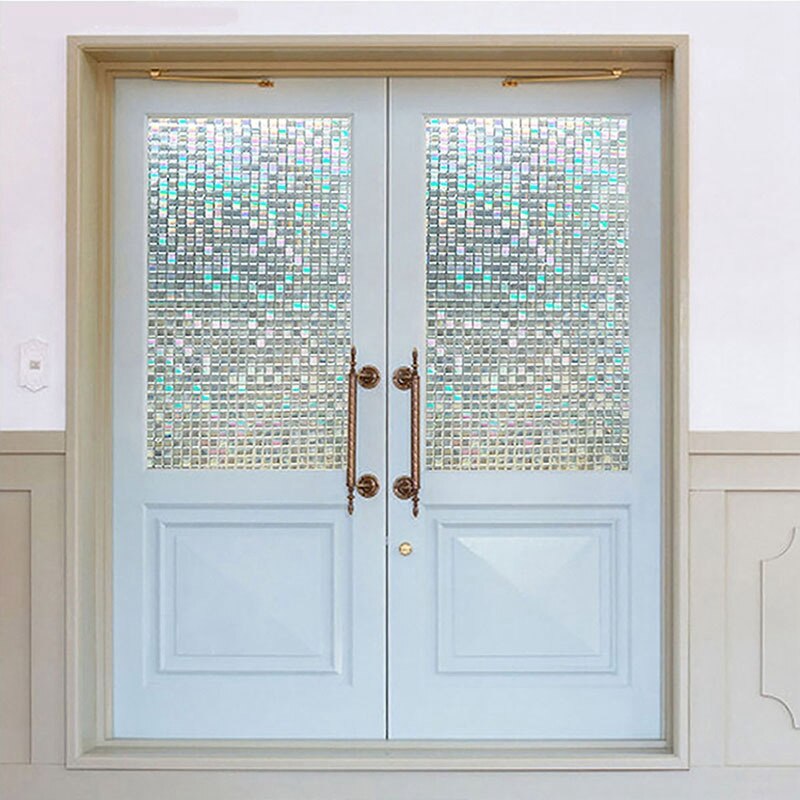 Regnbue dekorativ vindusfilm tonet statisk selvklebende klistremerke i glass 3d mosaikk personvern glass folie