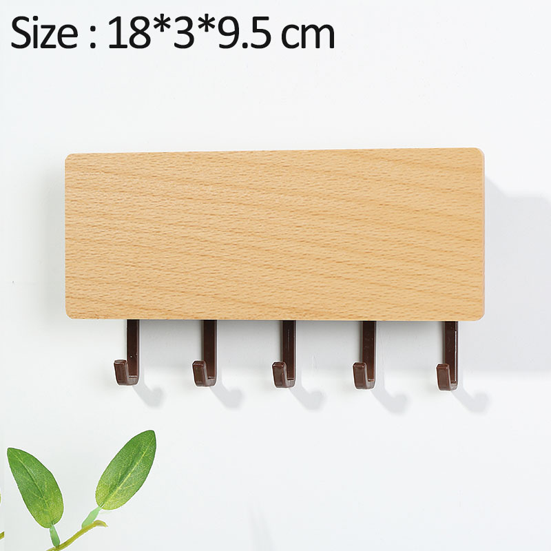 Hooks Storage Rack Key Wooden Hanger Home Decorative Wall Vintage Hallway Room Space Saving Bedroom Door Back Rack: 9