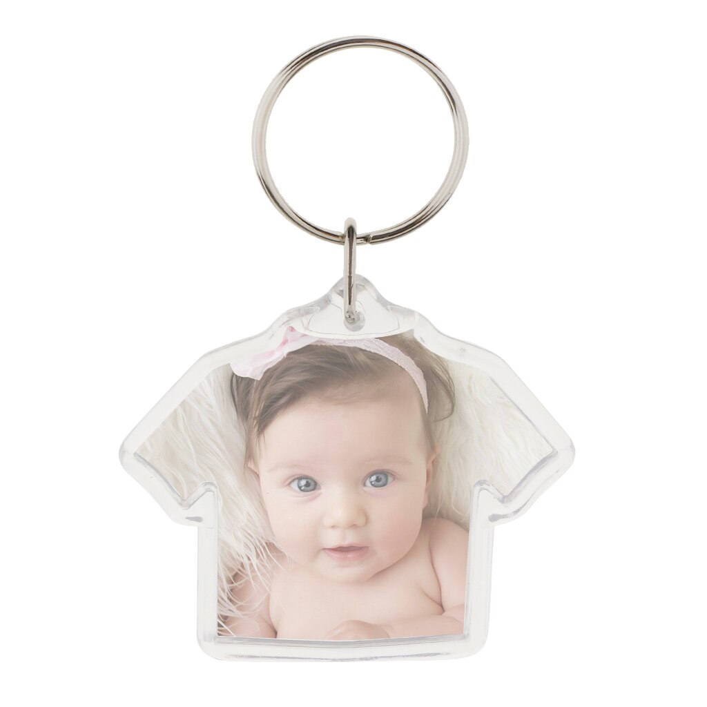 10Pieces Square Shape Blank Insert Photo Picture Frame Split Ring Keychain