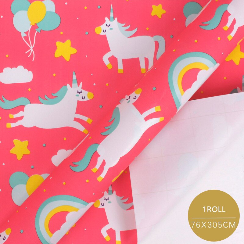 76X305Cm Inpakpapier Geschenkdoos Artware Verpakking Materiaal Kinderen Verjaardag Voor Festival Partywrapping Decor Supplies