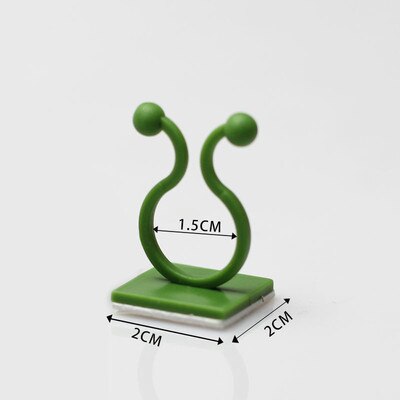 Plant Climbing Wall Clip Invisible Wall Vines Fixture Wall Sticky Hook Holder Plant Cages Plant Supports Clip Vine Clip: 20PCS / M  Green