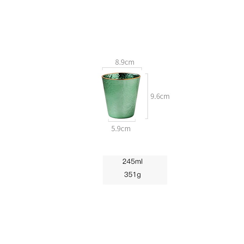Nordic luxury green wine glass cup Goblet champagne glasses Home drinking Black tea cup milk lulu lemon water cups Drinkware