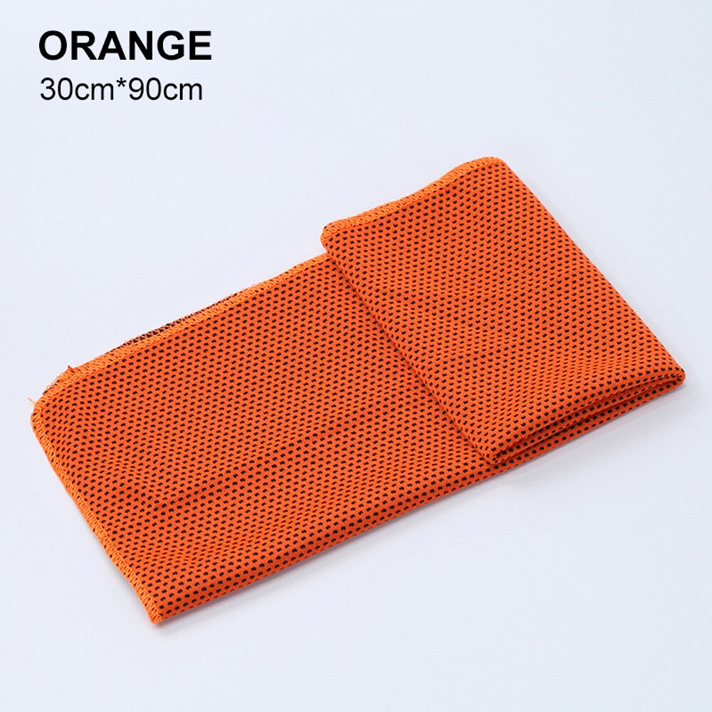 Fitness hurtigtørrende håndklæde rejser udendørs bærbar kold sensation fitness yoga håndklæder hurtig afkøling sports svømning håndklæder: Orange