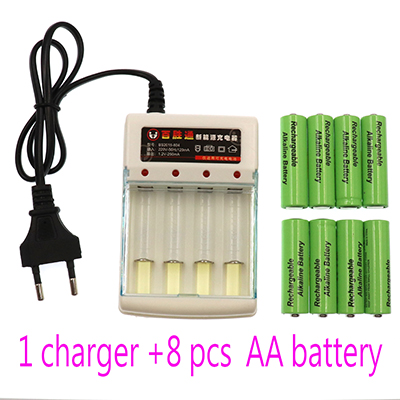 Kedanone AA batterij 3000 1.5 V Quanlity Oplaadbare batterij AA 3000 mAh BTY NI-MH 1.5 V Oplaadbare Batterij + lader: 8PCS AA 1 charger