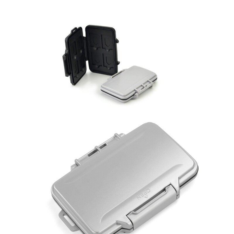 Memory Card Case Box Opslag Houder 8 SD 8TF Micro Sd-kaart 16 Kaarten Harde Tas Waterdichte plastic vormige 8TF + 8SD Zwart