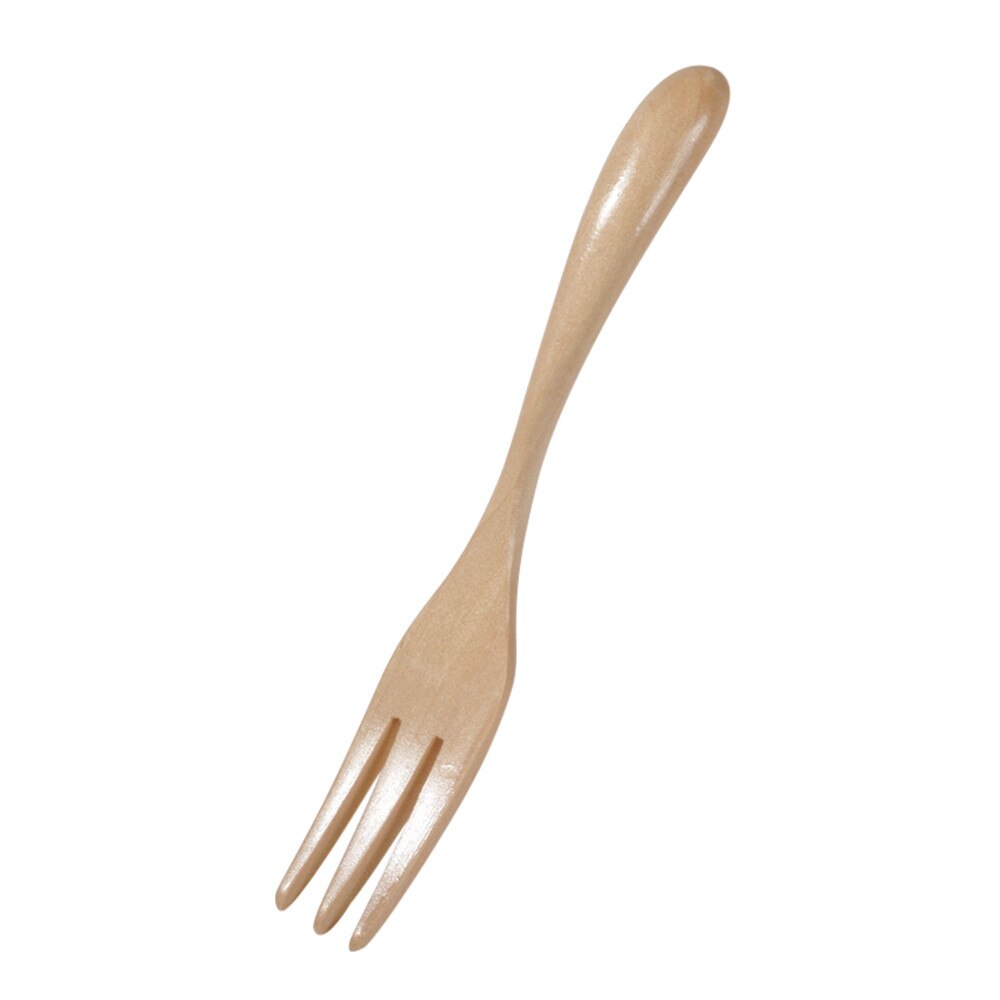 Natural Wooden Forks Three Teeth 15cm Fork With Winding Kitchen Accessories Dining Aid Guide Japan Style Tableware table fork: Khaki 