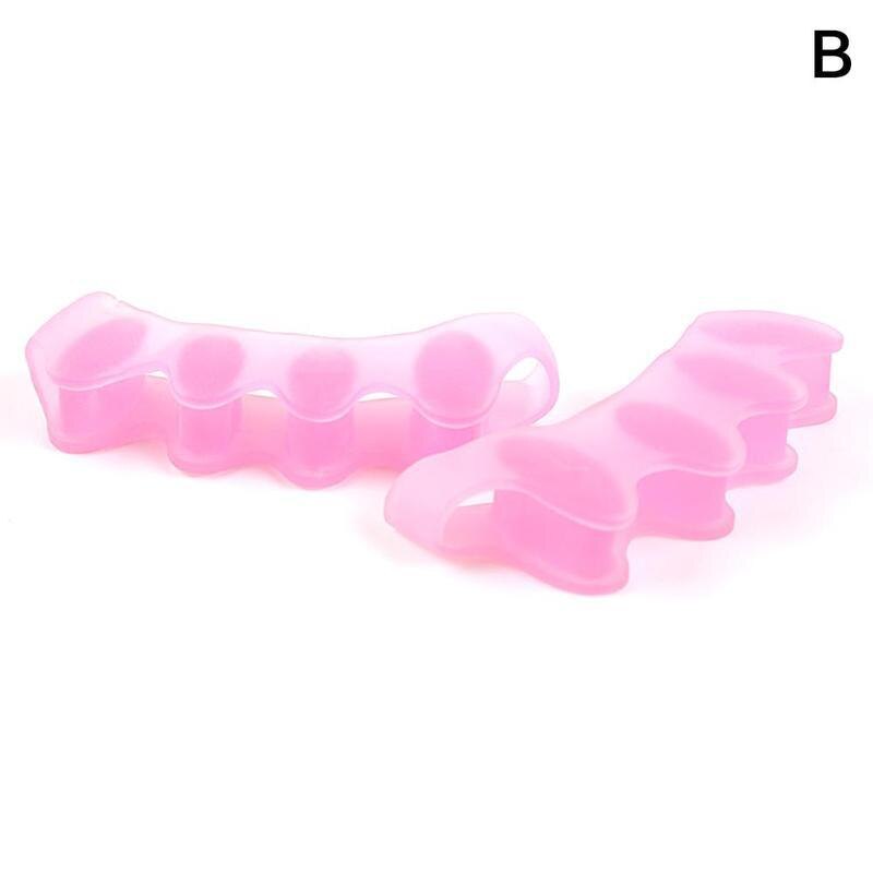 Silikon tåspreder separatorer hallux valgus korrigering fotpleie verktøy gel knystbeskytter tå rettetang correctors 1 par: Rosa