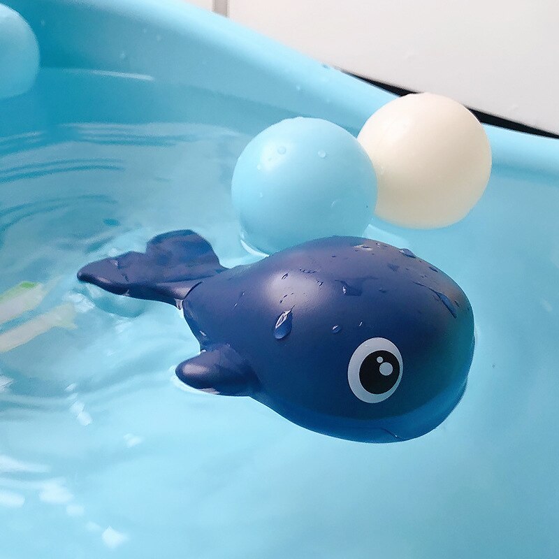 Wind Up Baby Bath Water Toy Cartoon Animal Clockwork nuoto balena tartaruga lavaggio per bambini gioca ragazza bagno doccia giocattolo classico: Whale Dk Blue