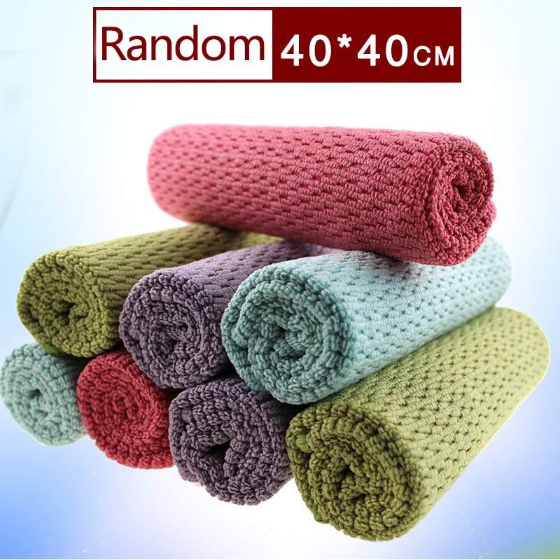 Kitchen Towel Super Absorbent Cleaning Cloth Easy Cleaning Wipes Table Window Tool Portable Microfibre Thicker Dishcloth 30*40cm: random L