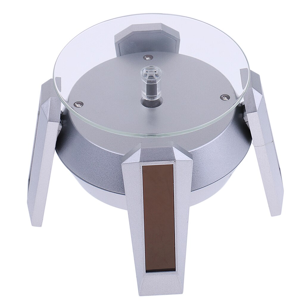 ledet solcelle/batteridrevet roterende smykker 360 dergee vise stativ: Sølv utgangspunkt