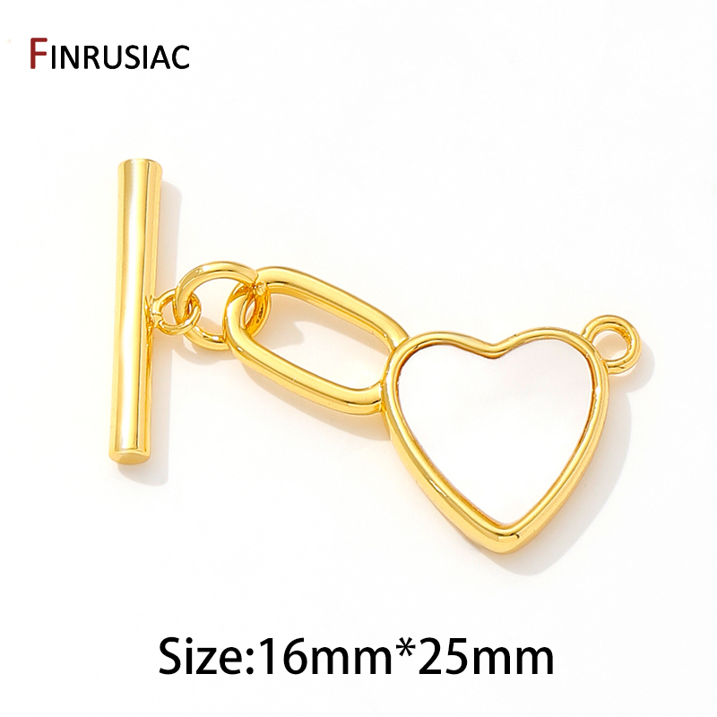 Conector de cierres de palanca OT de carcasa de latón chapado en oro de 14K de varios estilos, cerraduras para joyería, suministros para hacer collares y pulseras DIY: XL / Blanco