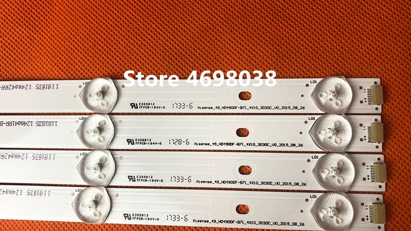 1 set = 4 pieces HISENSE_49_HD490DF-B71_4X10_3030C 124MA31RR-B1 HE49RFKQ1X70 LSC490FN03 49EQX10 49CFS71 HD490DF-B71 HD490DF-S10