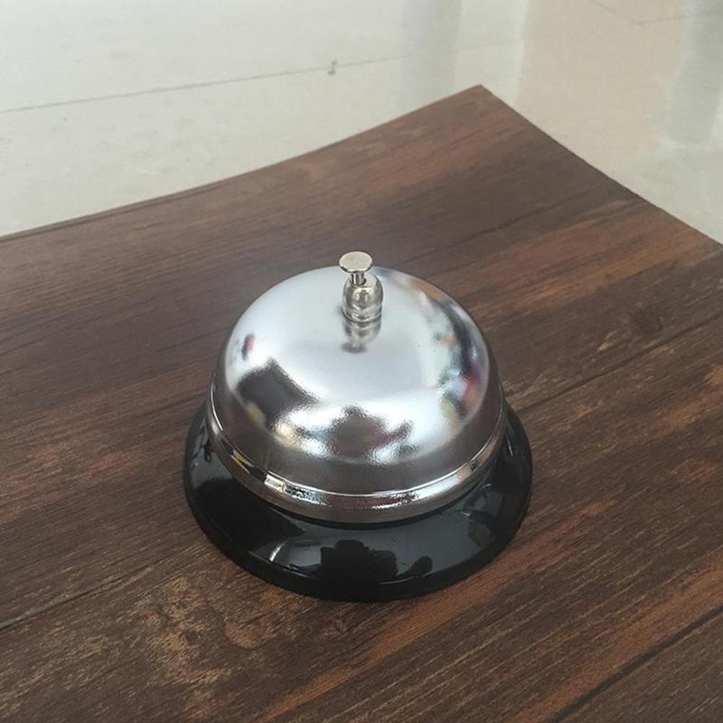 1Pcs Desk Keuken Hotel Counter Receptie Kleine Ring Service Bell Bell Summoning Bell Restaurant Call Maaltijd Zilveren Kitch j4L2