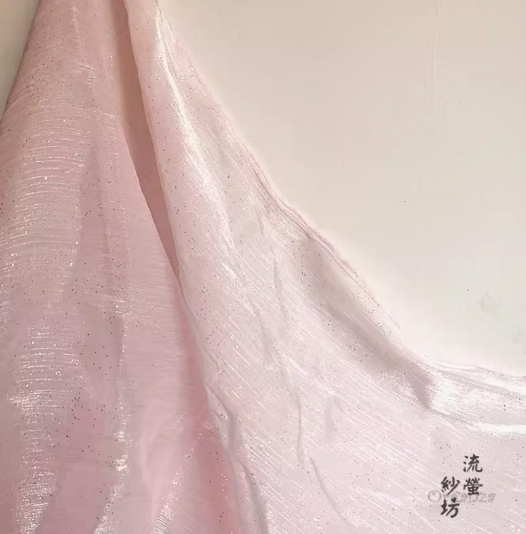 Tela de Organza con purpurina azul marino y cielo estrellado para decoración de boda, tela de Organza, falda, cortina, suministro de , tela Flash: Sakura rosa
