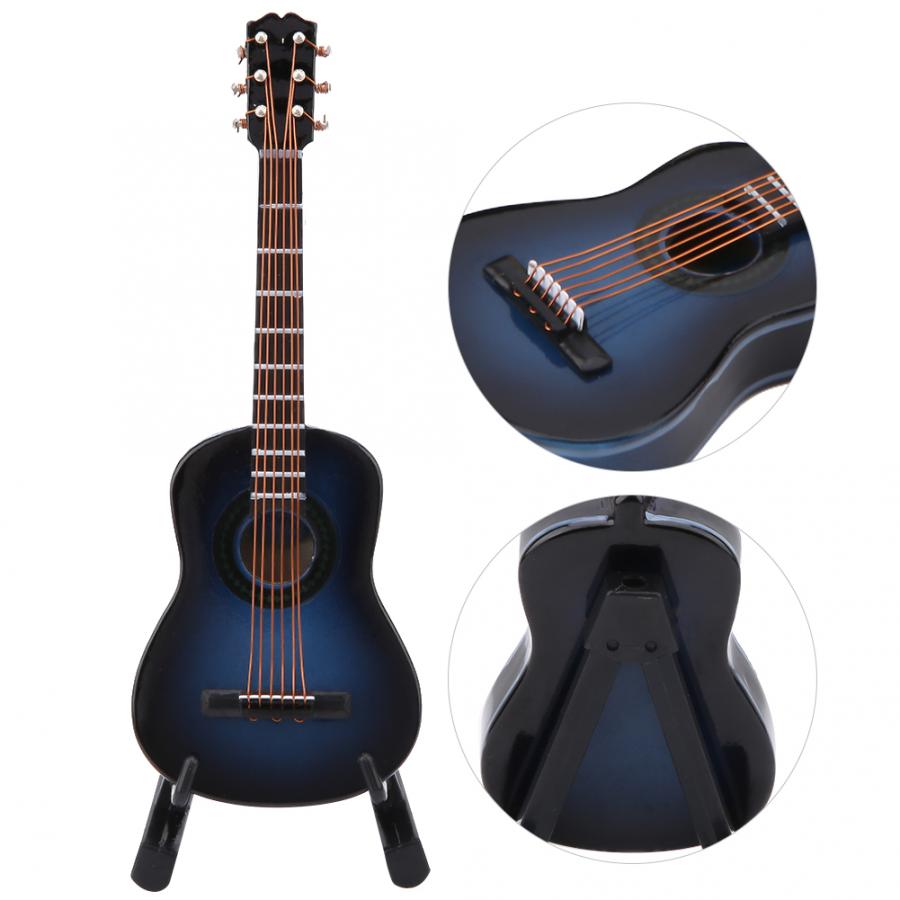 4 Styles Miniature Wooden Guitar Model Display Mini Musical Ornaments Craft Music Instrument Education Toys Guitar Preamp Tuner