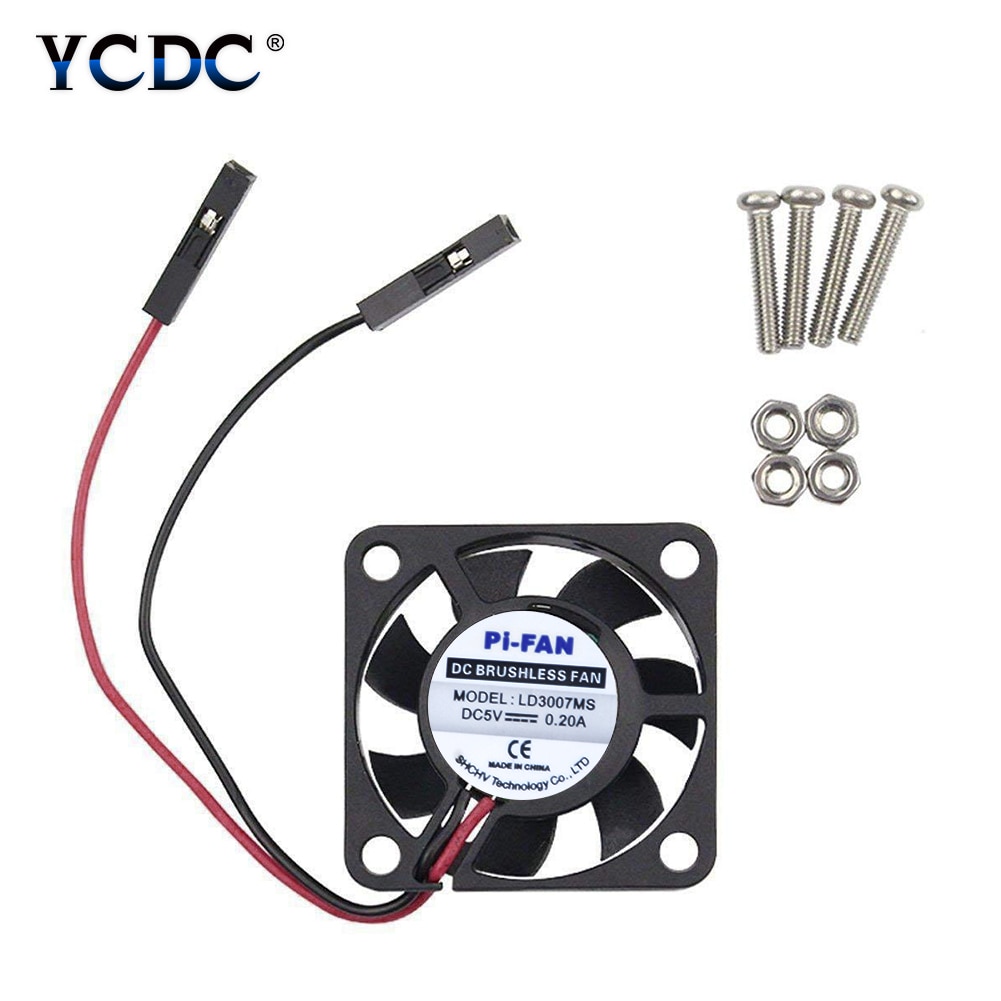 Cooling Fan For Raspberry Pi 3 2 Model B Pi 3 B+ Pi A+ DC 5V/0.2A 30x30x7mm DC 5V Cooling Fan Cooler For Raspberry Pi