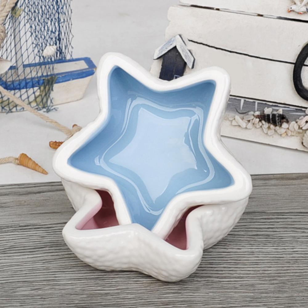 Pet Hedgehog Hamster Ceramic Starfish Food Bowl Dish Drinking Storage Container