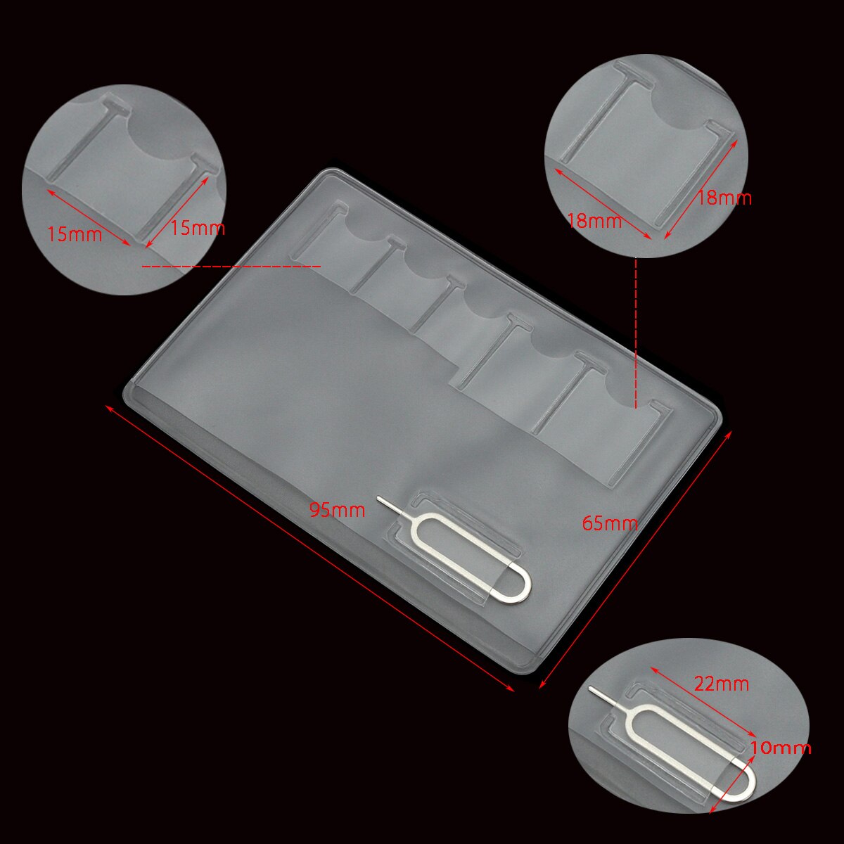 5 Pcs For Sim Memory Card Transparency Universal 6 Sim Card Storage Case Box Bag Easy Carry Clear Protector Portable