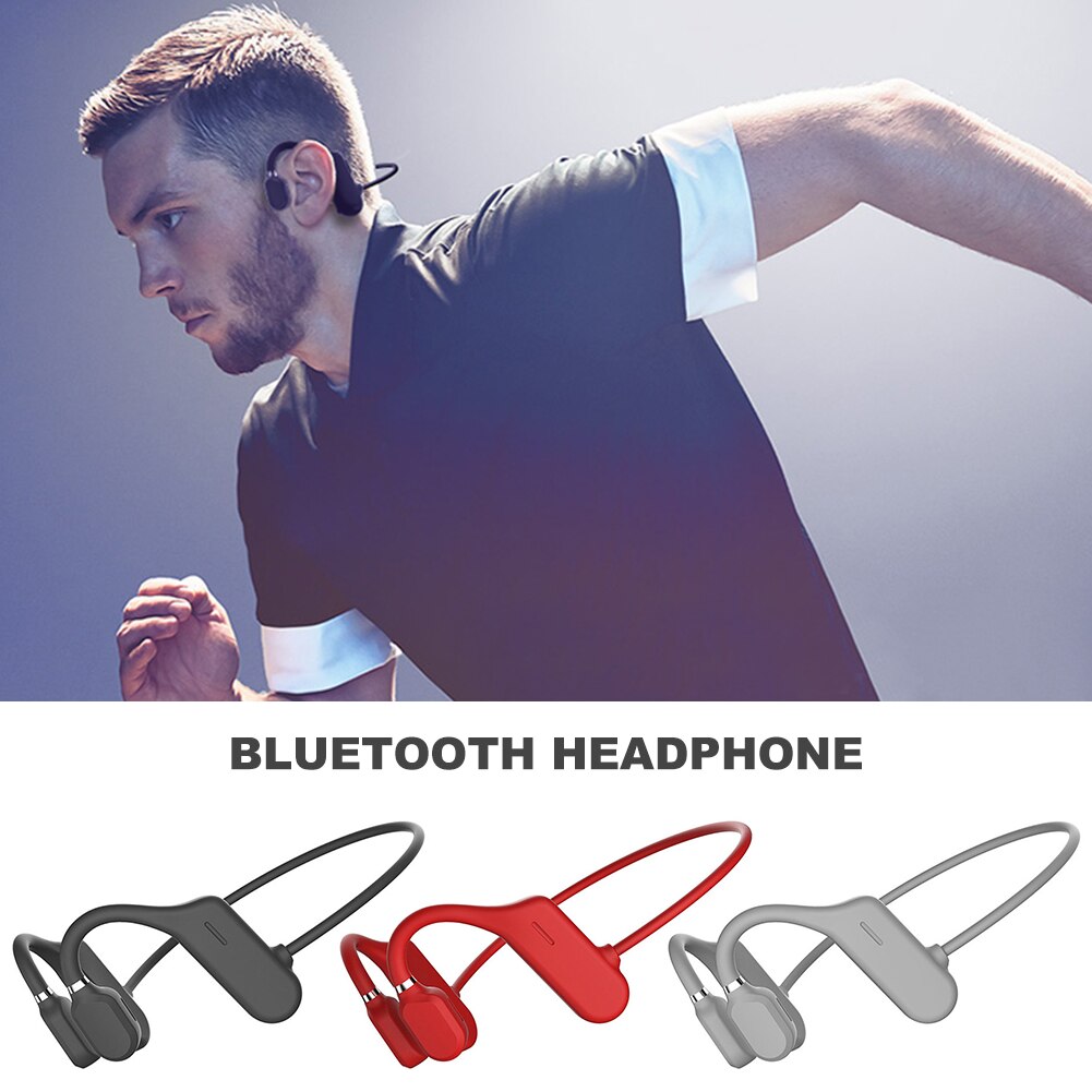 Bluetooth Bone Conduction Headphone Stereo Handsfree Music Wireless Headset with Microphone for Cycling Outdoor Sport