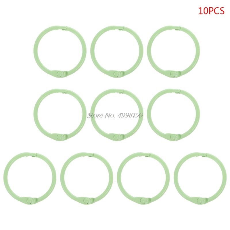 Anillas de Metal para encuadernar hojas sueltas, aros para libros, álbumes DIY, suministros de oficina y escuela, manualidades, , 10 Uds.: LG