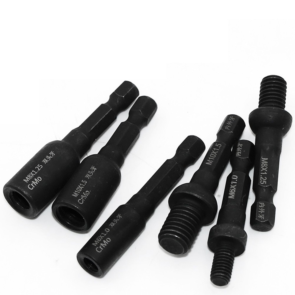 1Pcs Zelftappende M6 Socket Adapter 1/4 Inch Hex Shank Power Boor Gereedschap 6-10Mm Geschikt voor Algemene Hand Elektrische Boormachines